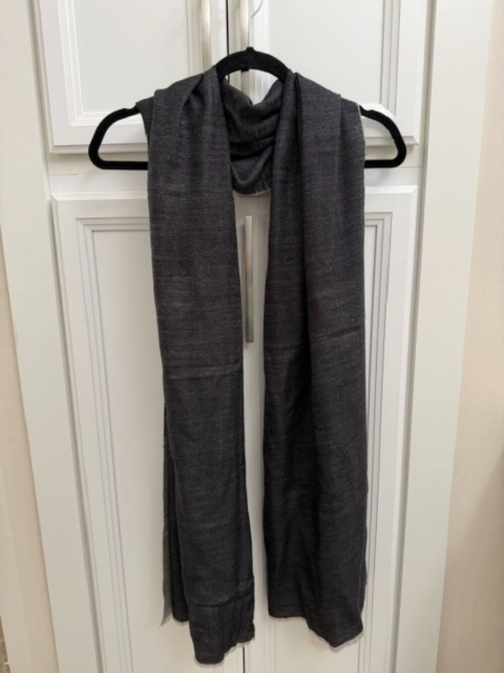 Ishvya Luxury Charcoal Gray Scarf Stole  New with Tags